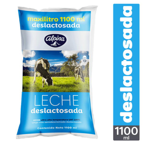 Leche deslactosada Alpina bolsa x1100ml