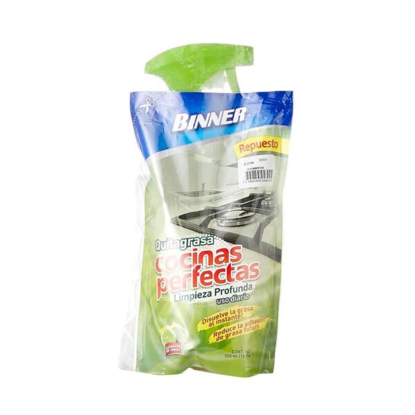 Quitagrasa Binner limón x500ml + Doypack repuesto x500ml