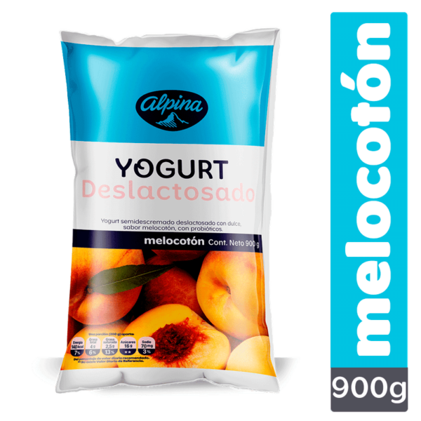 Yogurt deslactosado Alpina melocotón x900g