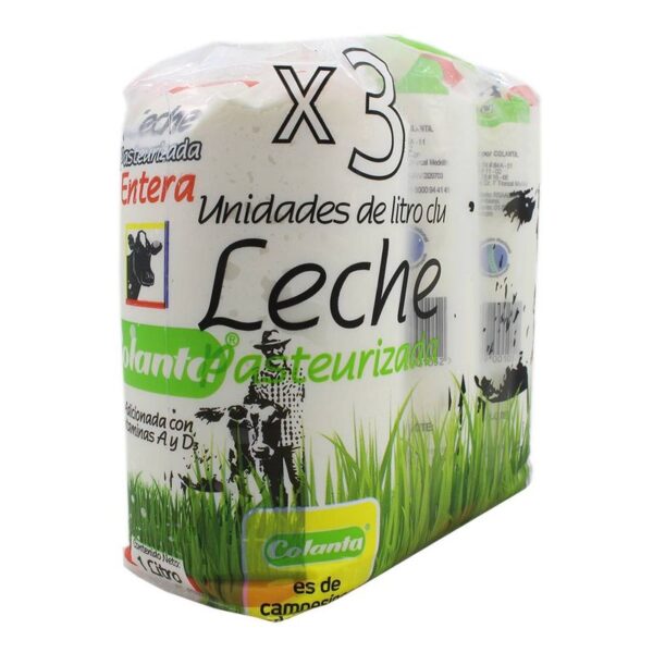 Leche entera Colanta x3und x1000ml c-u