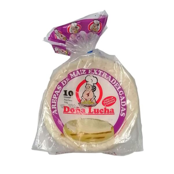 Arepas de maíz Doña Lucha súper delgada x10und x700g