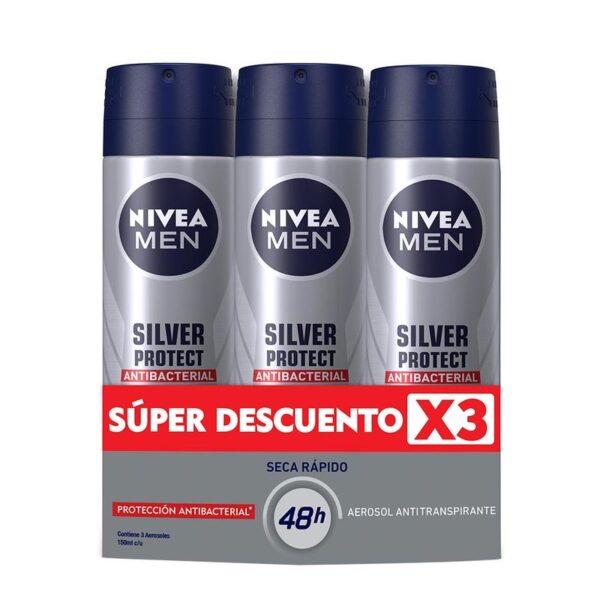 Desodorante Nivea mensilver proct aerosol x3und x150ml c-u