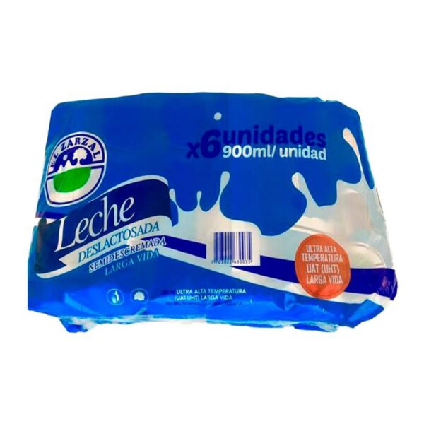 Leche semideslactosada El Zarzal x6und x900ml c-u