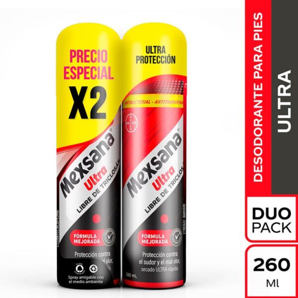 Desodorante pies Mexsana ultra x2unds x260ml c/u