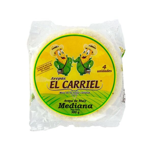 Arepas de maíz El Carriel medianas x4und x300g