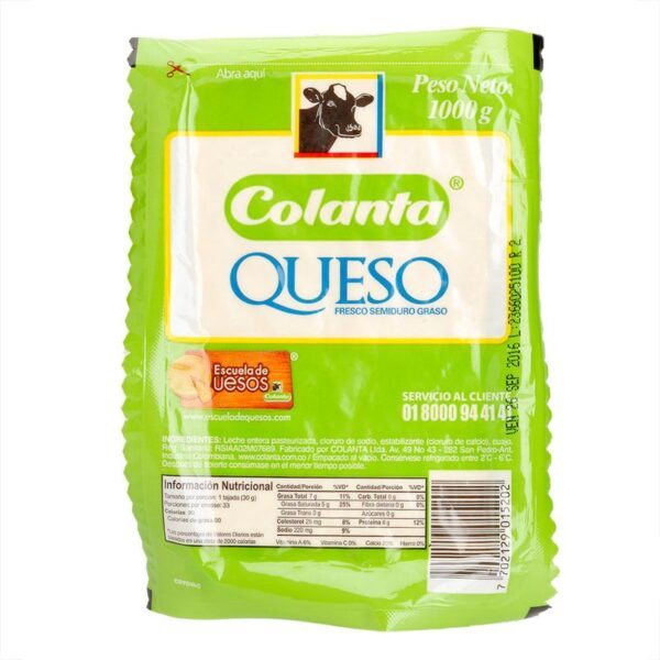 Queso blanco Colanta bloque x1000g