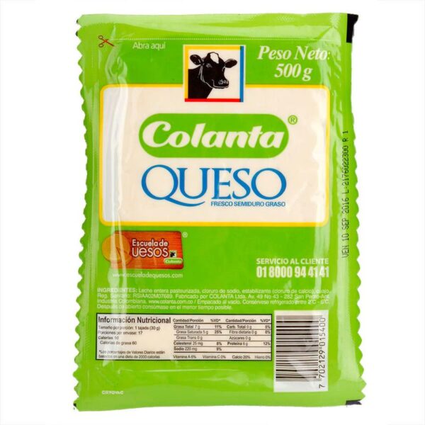 Queso blanco Colanta bloque x500g