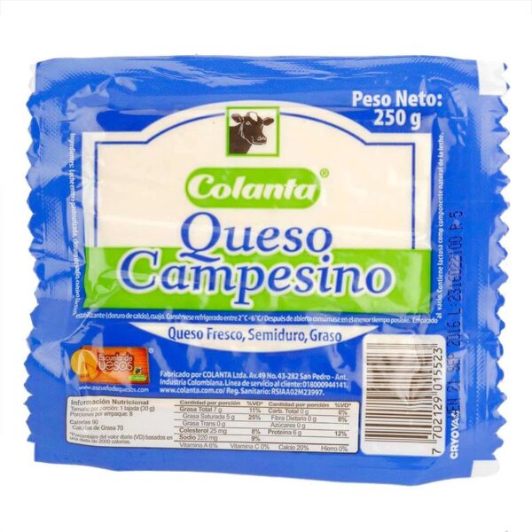 Queso campesino Colanta x250g