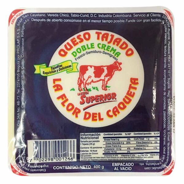 Queso La Flor Del Caquetá tajado x400g