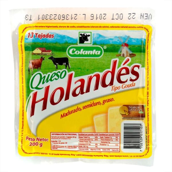 Queso holandés Colanta tajado x200g