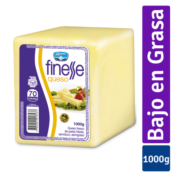 Queso Finesse bajo en grasa bloque x1000g