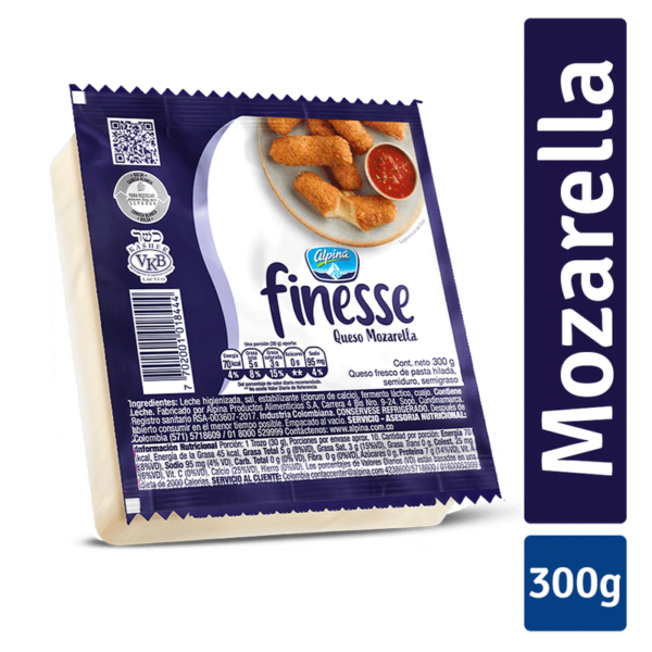 Queso mozarella Finesse bloque x300g