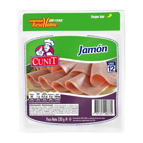 Jamón Cunit 12 tajadas x230g