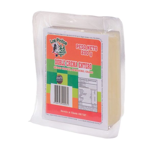 Queso doble crema Los Pinitos entero x200g