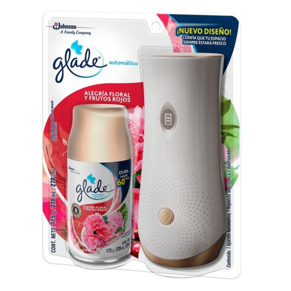 Aromatizante Glade Automático Alegría Floral x270 mL + Repuesto