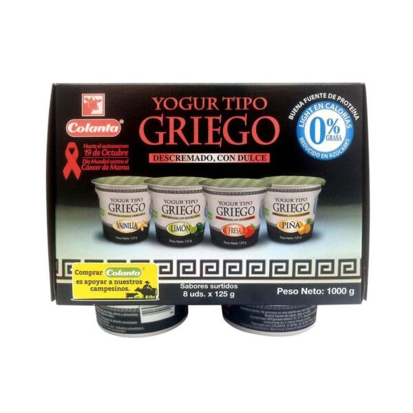 Yogurt Colanta griego surtido x8und x125g c-u