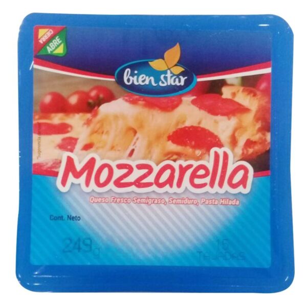 Queso mozzarella Bien Star 15 tajadas x249g