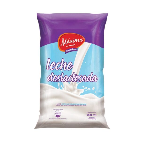 Leche deslactosada Máxima bolsa x900ml