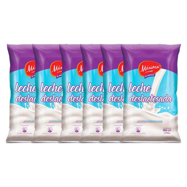 Leche deslactosada Máxima bolsa x6und x900ml c-u