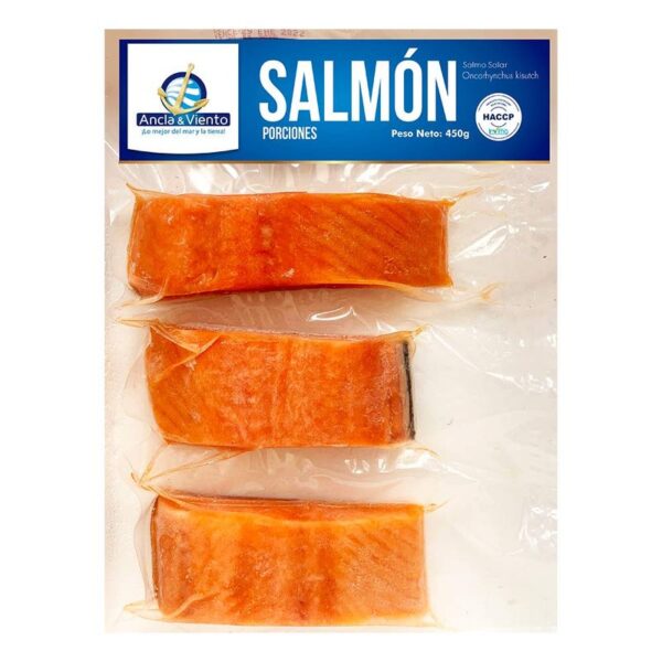 Porciones de salmon chileno ancla y viento x 450g