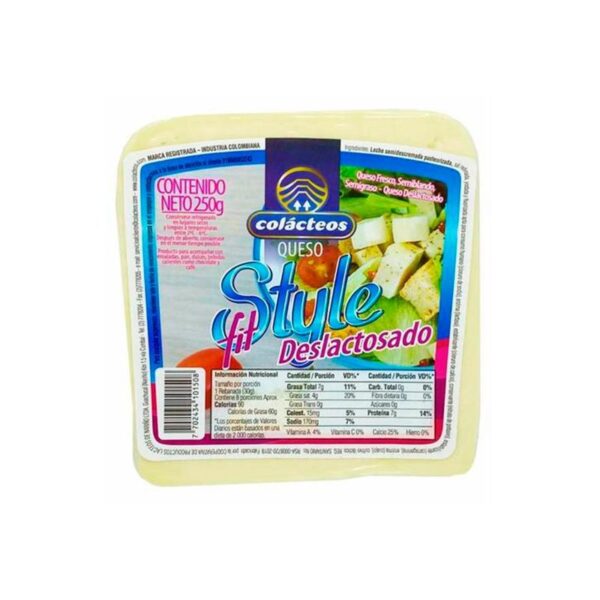 Queso deslactosado Colácteos Fit Style x250g