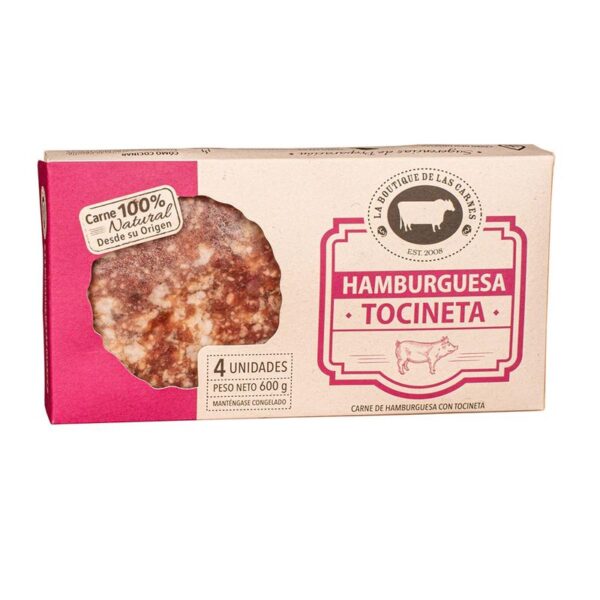 Hamburguesa La Boutique de las Carnes tocineta x600g x4 und