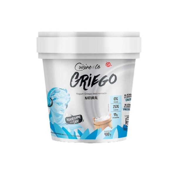 Yogurt griego Cuisine&Co descremado natural x900g