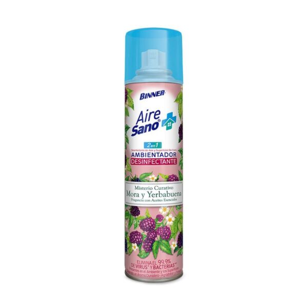 Ambientador desinfectante Binner Aire sano mora yerbabuena x400ml