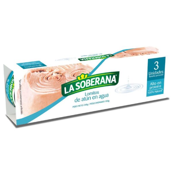 Atún La Soberana agua x3und x240g