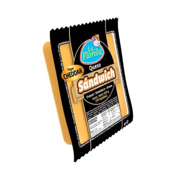 Queso sándwich La Florida tipo cheddar tajado x250g