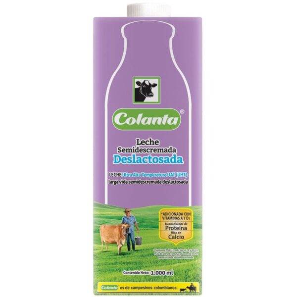 Leche semidescremada Colanta deslactosada tretrapack x1000ml