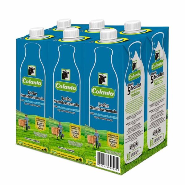 Leche semidescremada Colanta tretapack x6und x6000ml