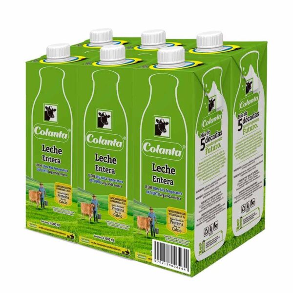 Leche entera Colanta tetrapack x6und x6000ml