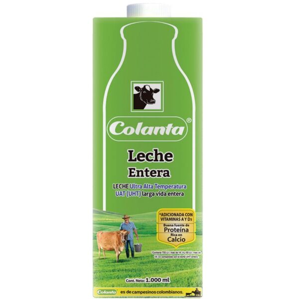 Leche entera Colanta tetrapack x1000ml