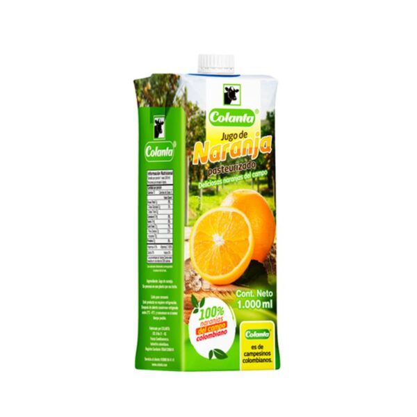 Jugo Colanta sabor a naranja tetrapack x1L