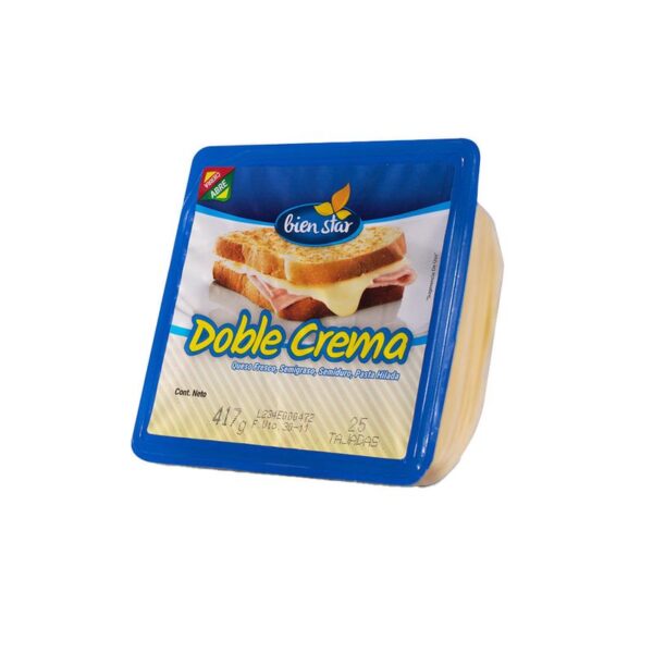 Queso doble crema Bien Star 25 tajadas x417g