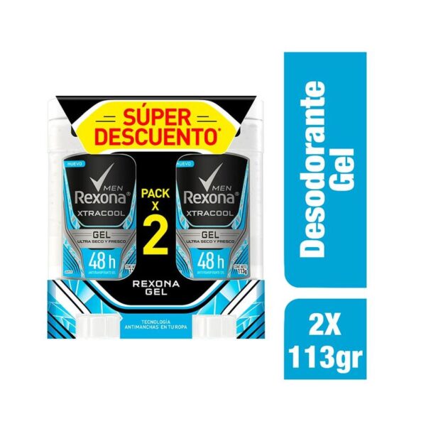 Desodorante Rexona xtracool men gel x2und x113g c-u