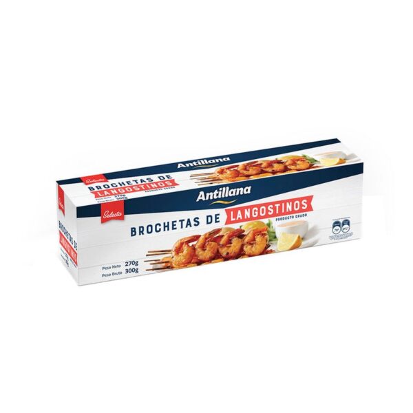 Brochetas de langostinos x 270gr Antillana