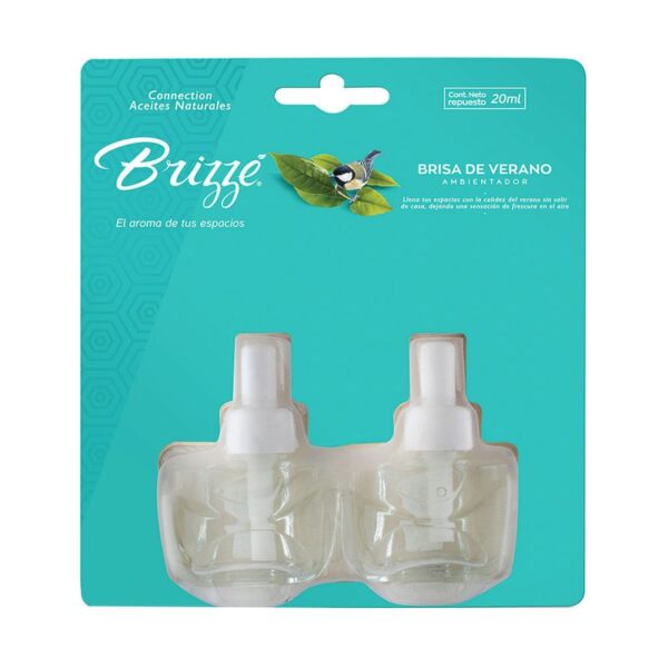 Ambientador Brizze brisas verano repuesto x 2 unidades x 20ml