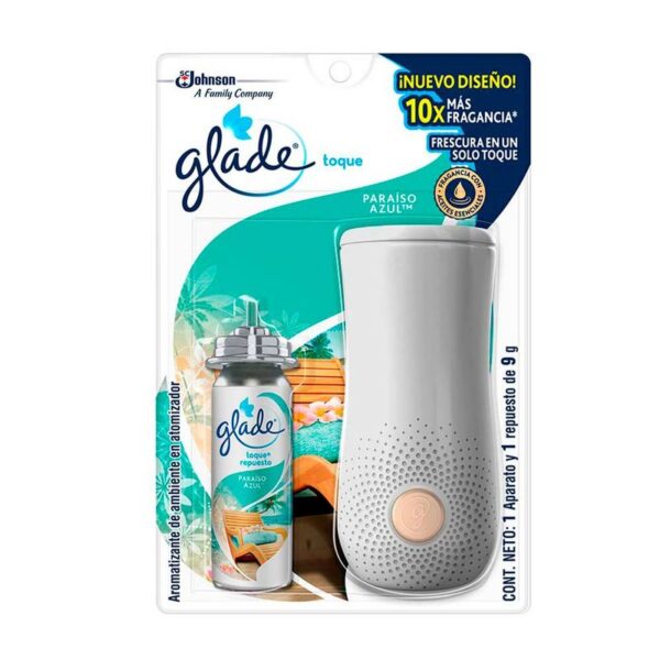 Aromatizante Glade Paraíso Azul Toque + 1 Repuesto x9g