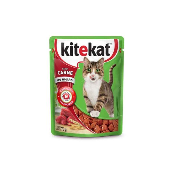 Alimento Kitekat húmedo gato sabor carne x70gr