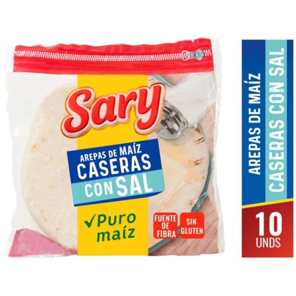 Arepas de maíz Sary caseras con sal x10und x900g