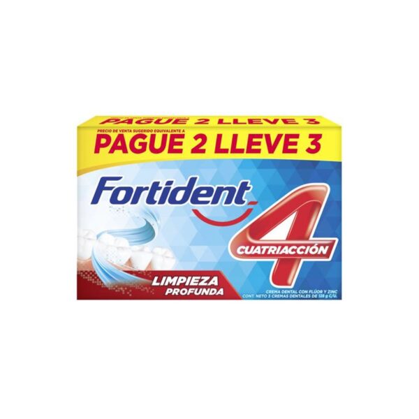 Crema dental Fortident Limpieza profundsa x3unds x85g c-u