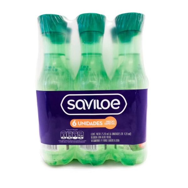 Bebida Saviloe aloe vera Uva x6unds x420ml c-u