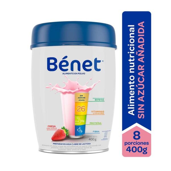 Alimento Benet fresa polvo sin azucar x400g