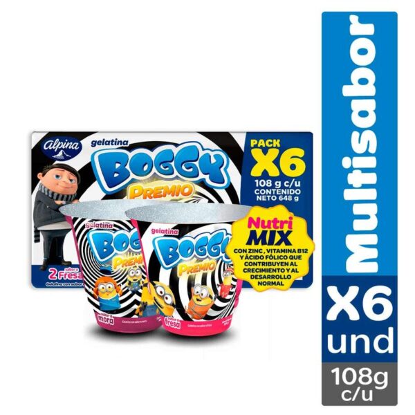 Gelatina Boggy Premio surtido x6und x108g c-u