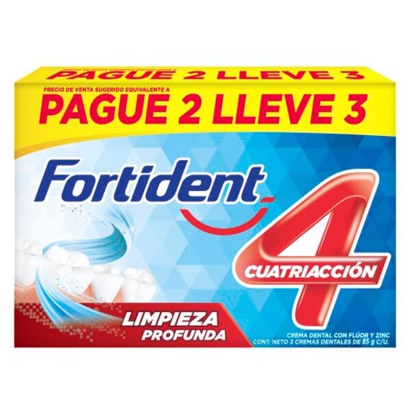 Crema dental Fortident Limpieza profunda x3unds x85g c-u