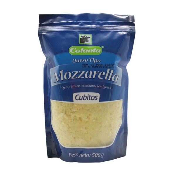 Queso mozzarella Colanta cubitos x500g