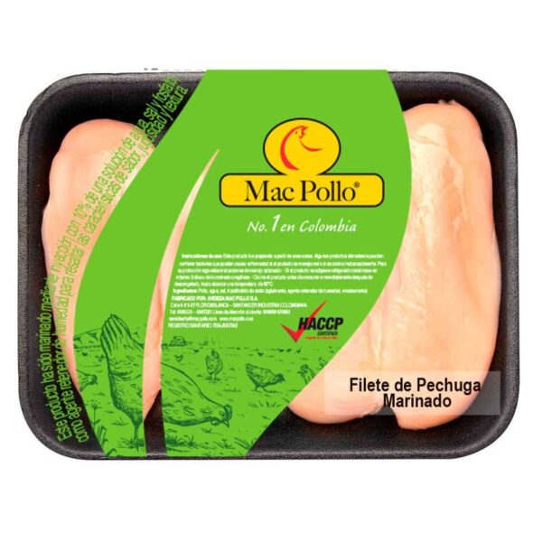 Bandeja Filete De Pechuga Sin Piel Mac Pollo Refrigerado x970g