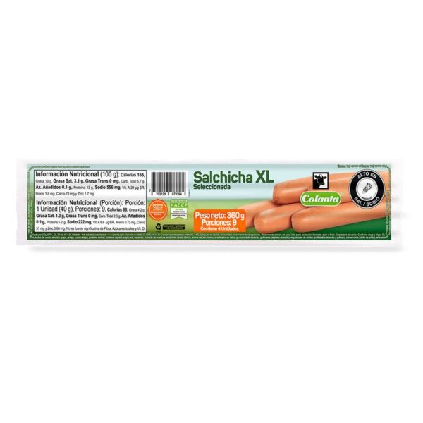 Salchicha Colanta Seleccionada XL x4und x360g